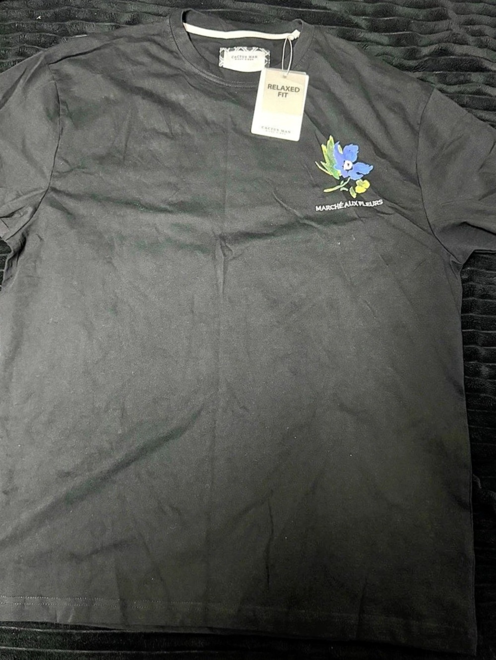 Cactus Man Marché aux Fleurs Floral Graphic Tee in Black XL NWT